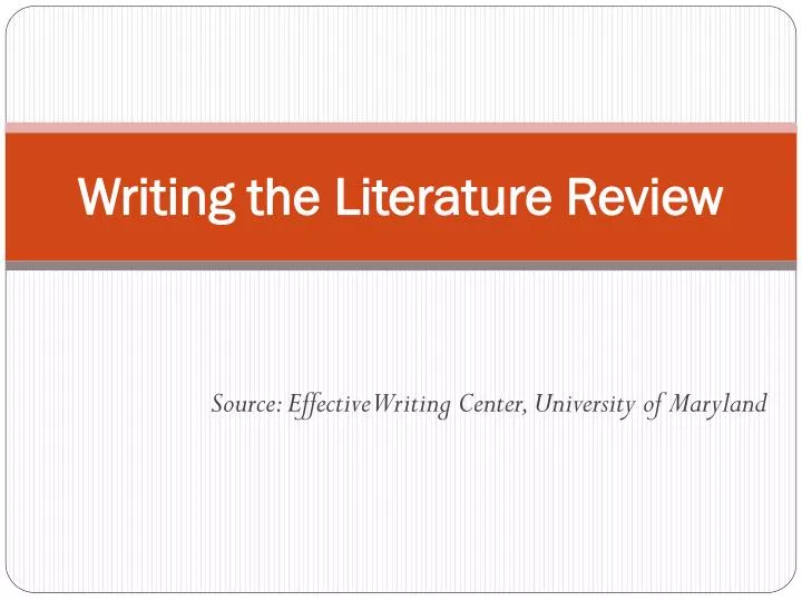 writing the literature review