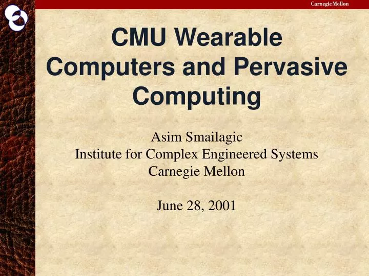 cmu wearable computers and pervasive computing