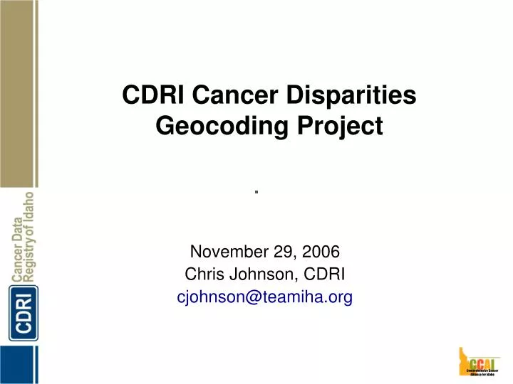 cdri cancer disparities geocoding project