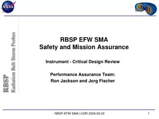 RBSP EFW SMA Safety and Mission Assurance
