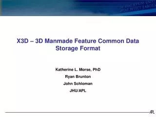 X3D – 3D Manmade Feature Common Data Storage Format