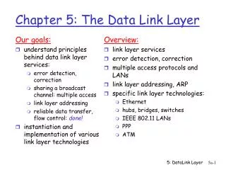 Chapter 5: The Data Link Layer