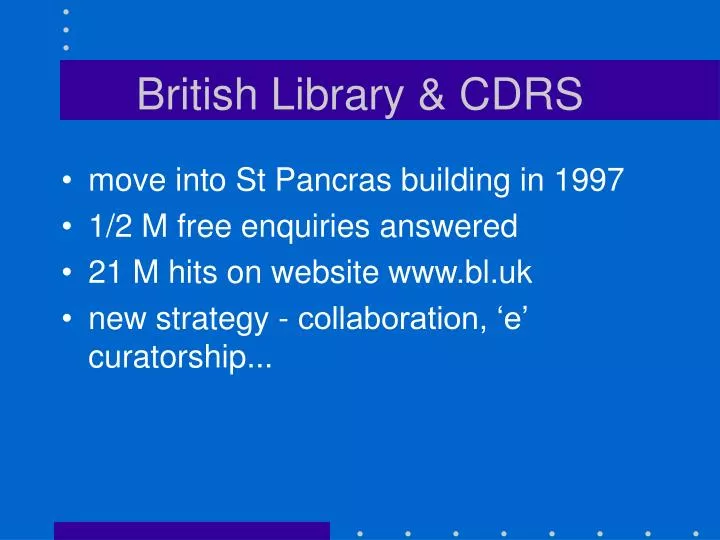 british library cdrs