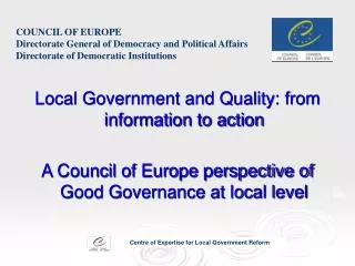 Local Government and Quality: from information to action