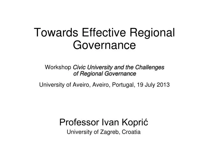 professor ivan kopri university of zagreb croatia