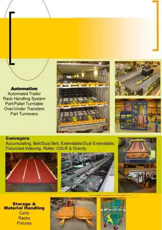 Automation Automated Trailer Rack Handling System Part/Pallet Turntable Over/Under Transfers