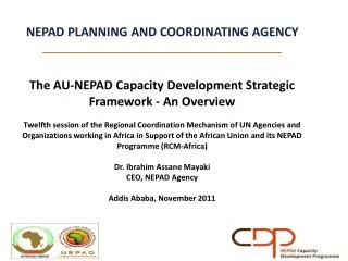 NEPAD PLANNING AND COORDINATING AGENCY _____________________________________