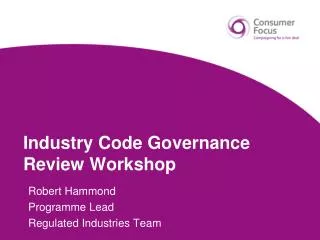 Industry Code Governance Review Workshop
