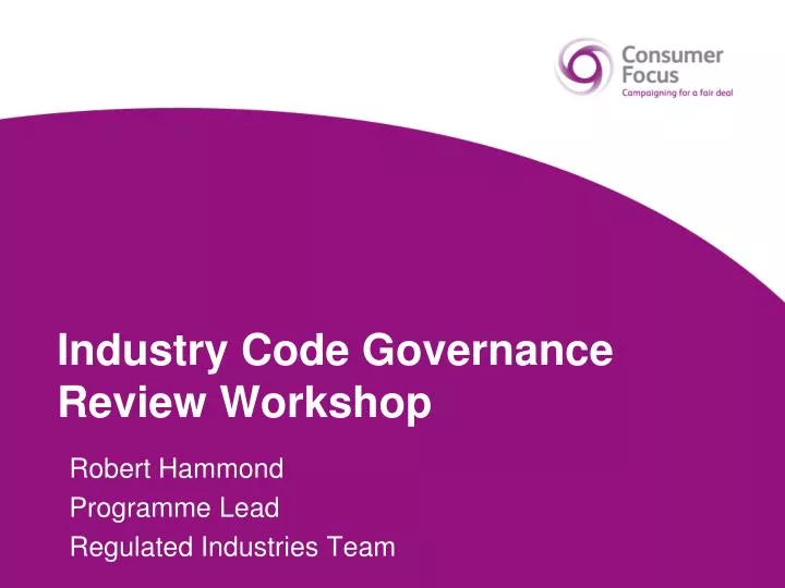 industry code governance review workshop
