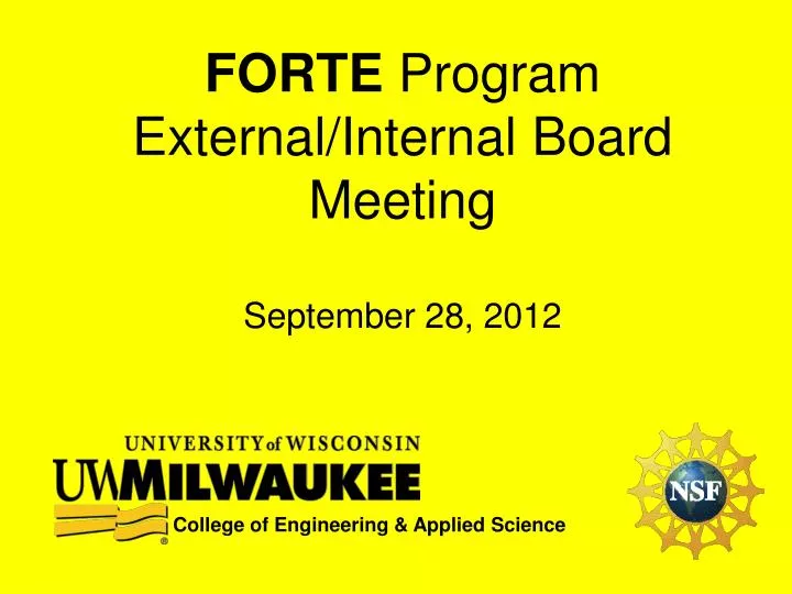 forte program external internal board meeting september 28 2012