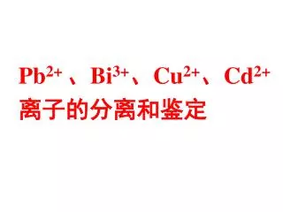 Pb 2+ 、 Bi 3+ 、 Cu 2+ 、 Cd 2+ 离子的分离和鉴定