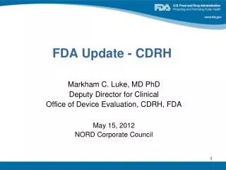 FDA Update - CDRH
