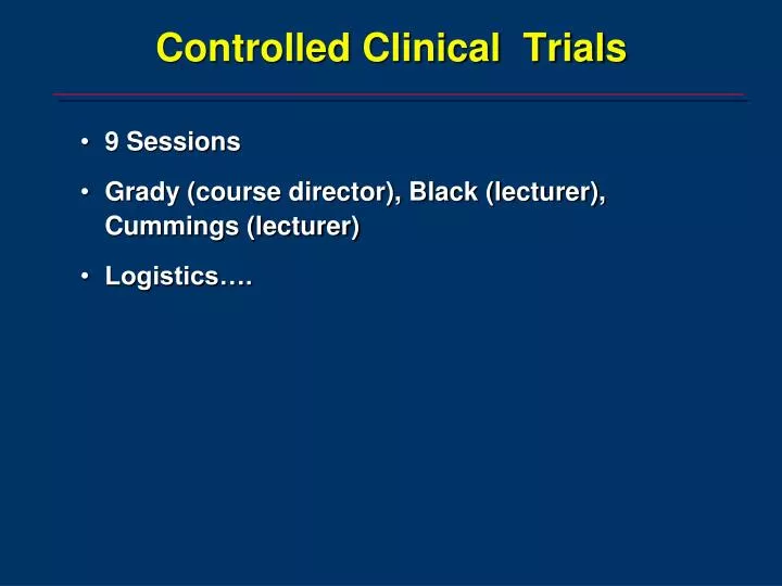 controlled clinical trials