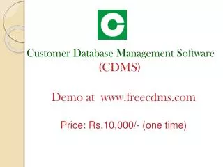 Customer Database Management Software (CDMS) Demo at freecdms