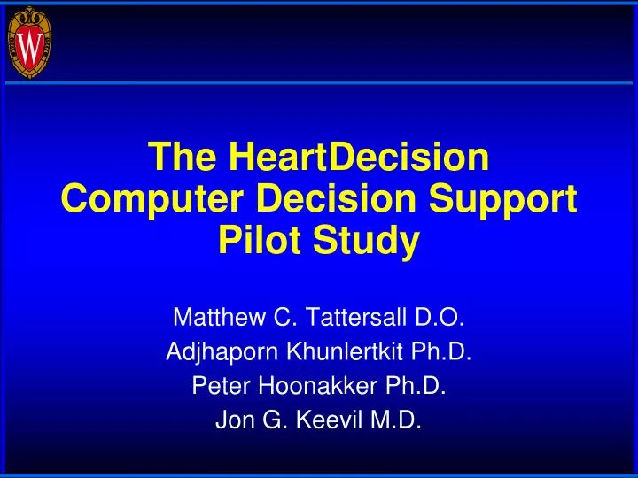 the heartdecision computer decision support pilot study