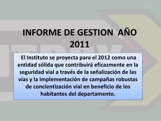 informe de gestion a o 2011