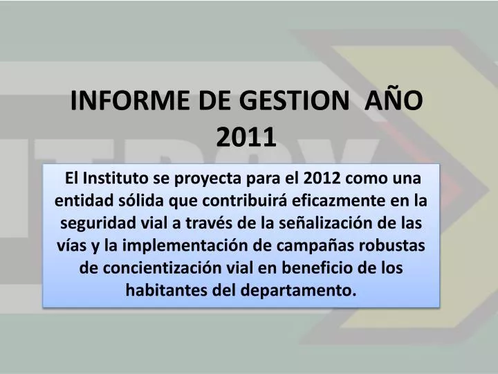 informe de gestion a o 2011