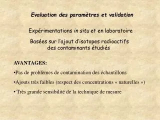 evaluation des param tres et validation
