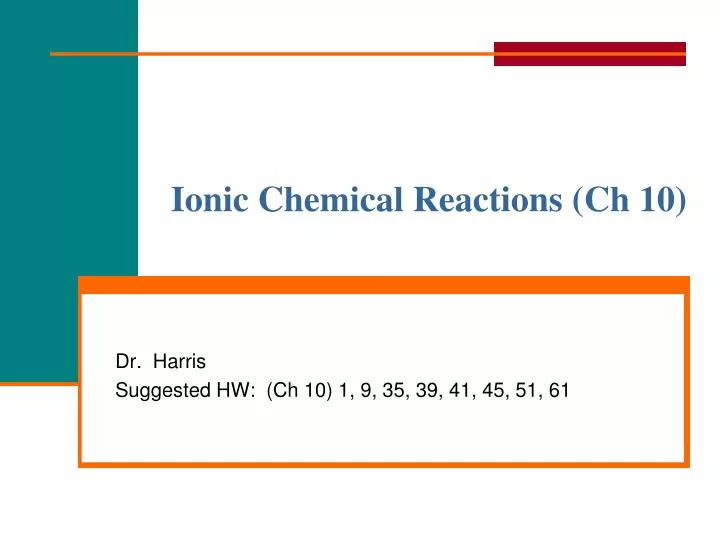 ionic chemical reactions ch 10
