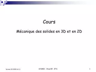 cours m canique des solides en 3d et en 2d