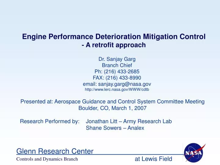 engine performance deterioration mitigation control a retrofit approach