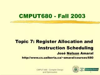CMPUT680 - Fall 2003