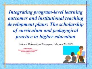 Dr. Harry Hubball, Department of Curriculum &amp; Pedagogy University of British Columbia Canada