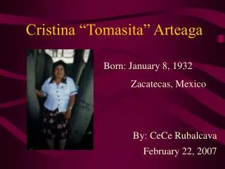 Cristina “Tomasita” Arteaga