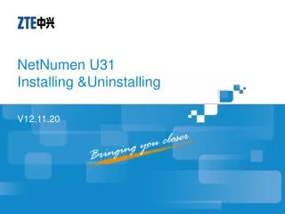NetNumen U31 Installing &amp;Uninstalling