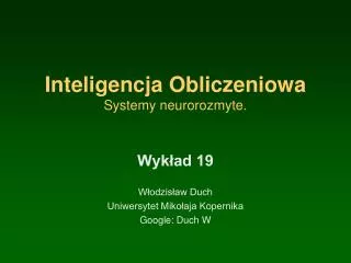 inteligencja obliczeniowa systemy neurorozmyte