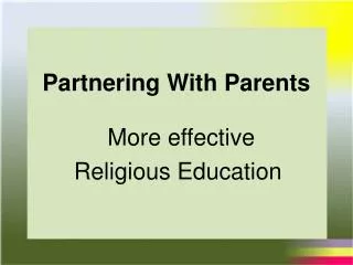 Partnering With Parents