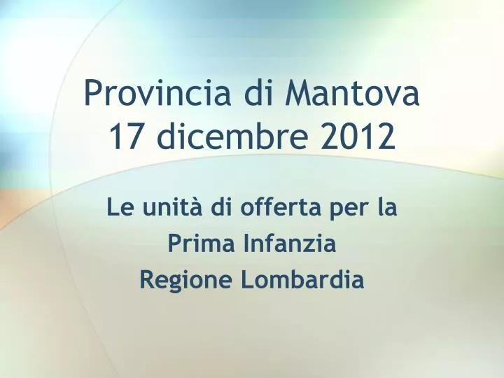 provincia di mantova 17 dicembre 2012