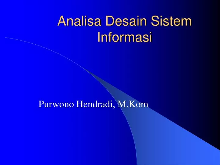 analisa desain sistem informasi
