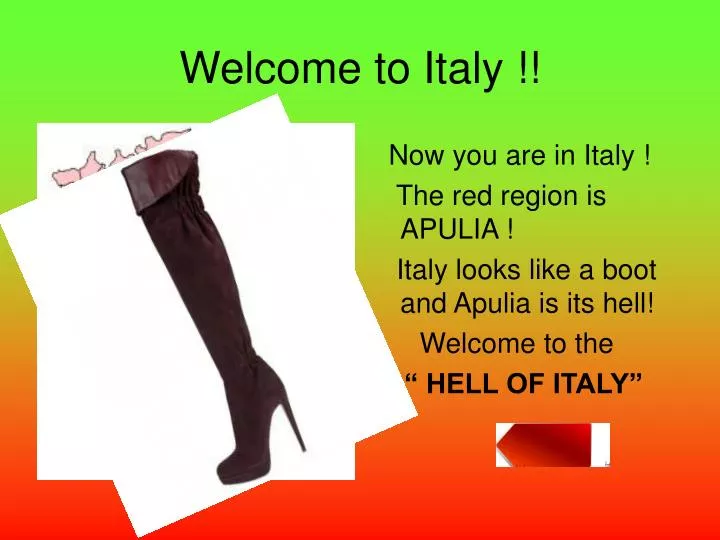 welcome to italy