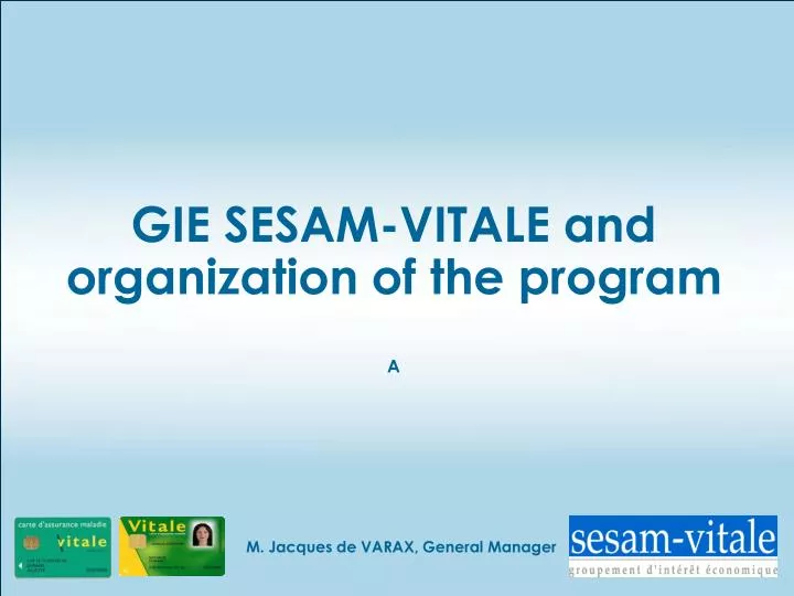 gie sesam vitale and organization of the program a