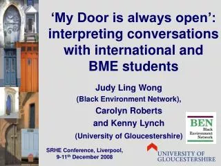 ‘My Door is always open’: interpreting conversations with international and BME students