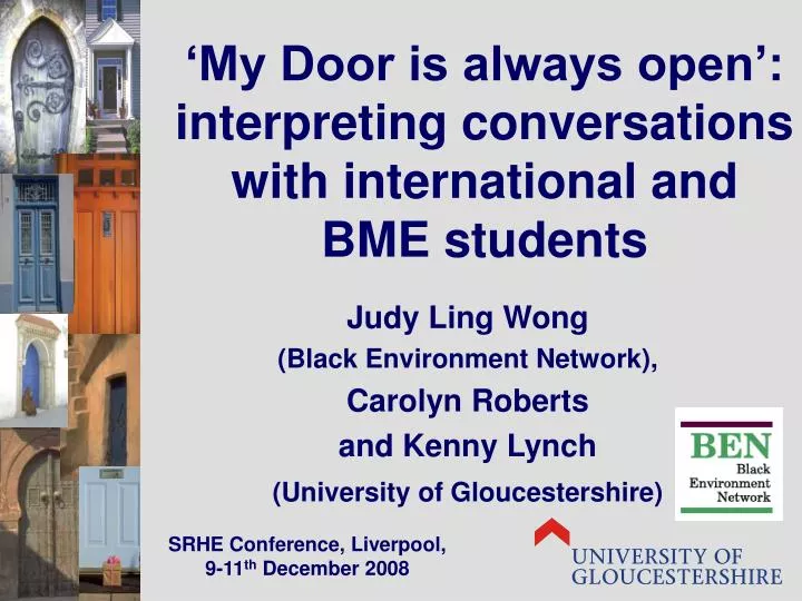 my door is always open interpreting conversations with international and bme students