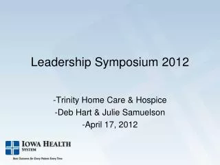 Leadership Symposium 2012