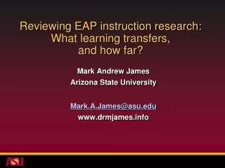 Reviewing EAP instruction research: What learning transfers, and how far?
