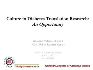 Culture in Diabetes Translation Research: An Opportunity