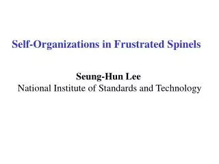 Self-Organizations in Frustrated Spinels