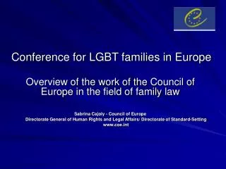 Conference for LGBT families in Europe