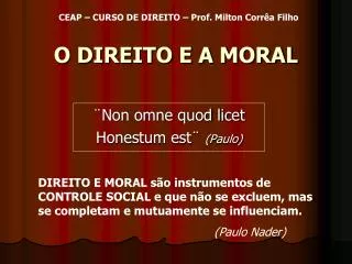 o direito e a moral