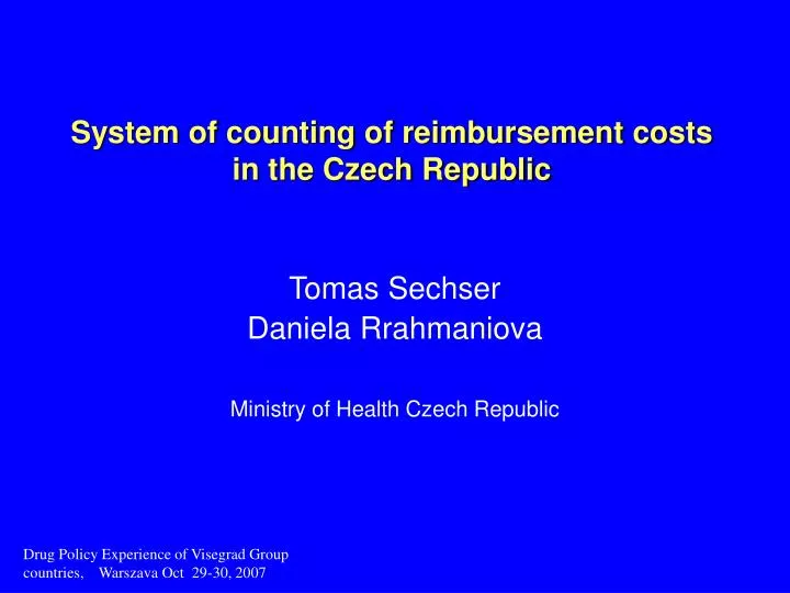 system of counting of reimbursement costs in the czech republic