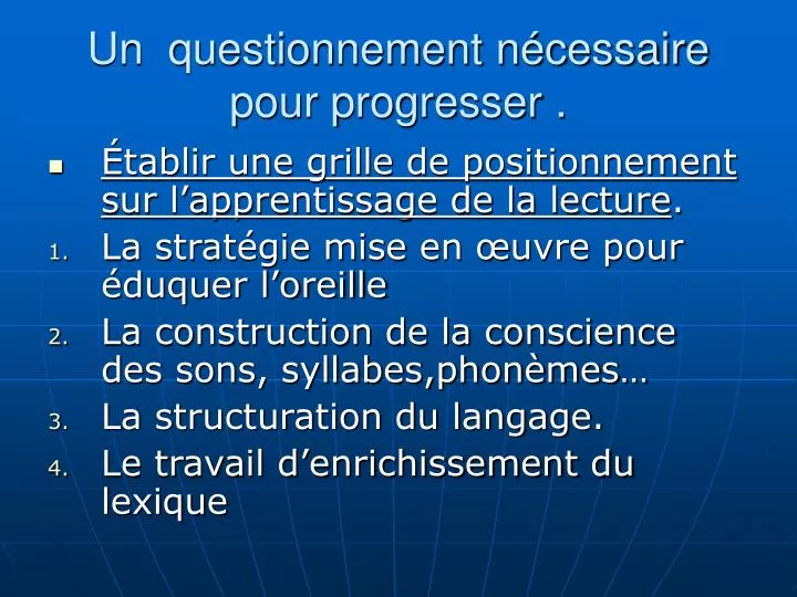 un questionnement n cessaire pour progresser