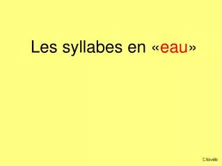 les syllabes en eau