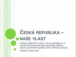 esk republika na e vlast