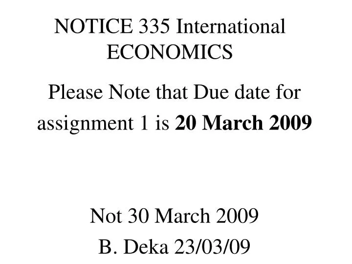 notice 335 international economics