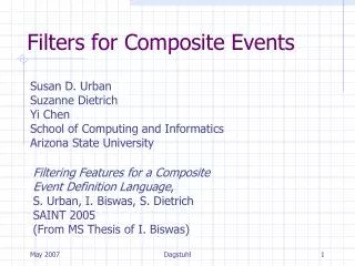 Filters for Composite Events