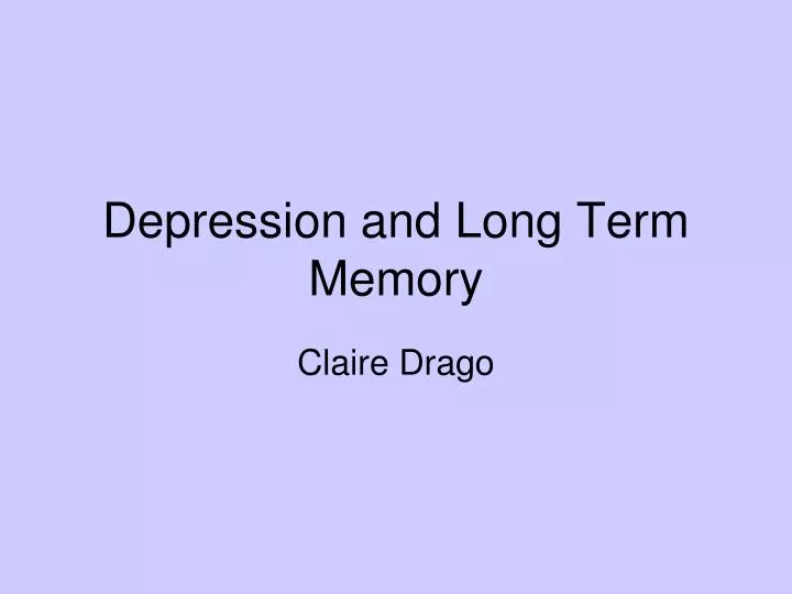 depression and long term memory